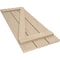 Ekena Millwork Rustic Three Board Spaced Board-n-Batten Sandblasted Faux Wood Shutters w/Z-Board, 17 1/2W x 24H, PR SHUBSZ17X24SDPR - alternate 17